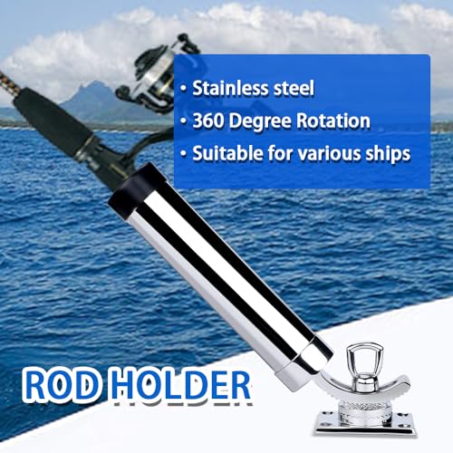 Made Set of 2 Fishing Rod Holder, 316 Stainless Steel Adjustable Fishing Pole Holder, Marine Deck Mount Trolling Rod Holder for Boat Ship Yacht - style: Style A-4177