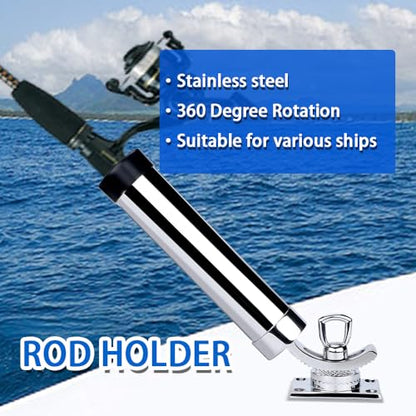 Made Set of 2 Fishing Rod Holder, 316 Stainless Steel Adjustable Fishing Pole Holder, Marine Deck Mount Trolling Rod Holder for Boat Ship Yacht - style: Style A-4177