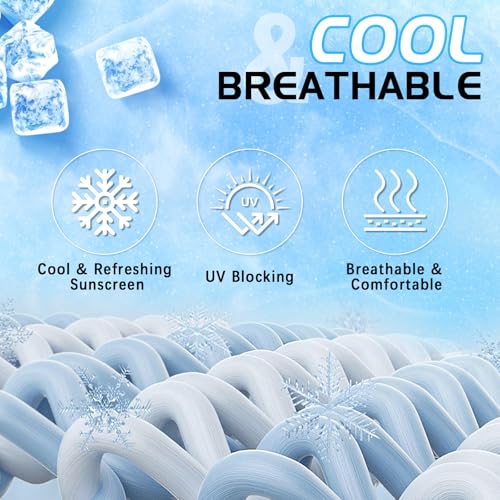 GXCROR Cooling Breathable Balaclava Face Mask Sun UV Protection Hood Shiesty Mask for Cycling Fishing Running - color: Blue