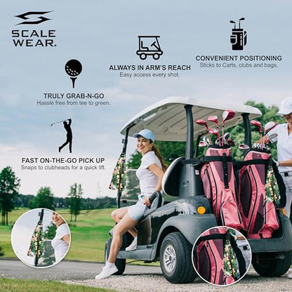 Magnetic Microfiber Waffle Golf Towel – Large 16"x24" Clean Golf Club Ball Magnet Clip to Hang on Bag Cart Strong Premium Strength Ultra Absorbent Gear Tropical Men (Hawaiian Skulls) - color: Hawaian Skulls