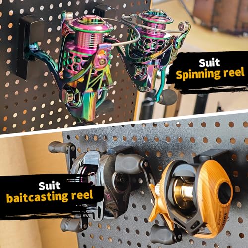 Baitcasting Fishing Reel Holder Reel Storage Holder Fishing Reel Wall Mount Rack (Baitcasting, 6) - style: Baitcasting Use