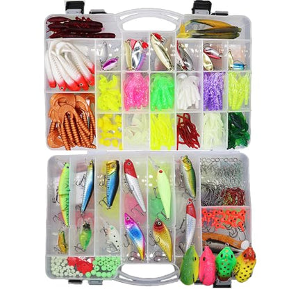 Fishing Lures Kit for Fresh Water Fishing Tackle Set Tackle Box Organizer Top Water Bass Fishing Lures Including Soft Plastic Worms Crankbait Jigs Fishing Hooks
