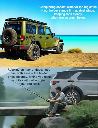 NebulaEdge Magnetic Fishing Rod Holders,for Car&Garage Portable Holder | (2 Pcs) Vertical & Horizontal Installation,Strong Magnetic, for Truck Stable Placement, Garage Ceiling Storage