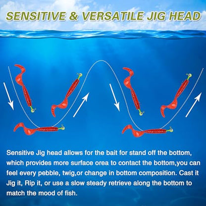 Fishing Jig Head Hooks - 25/50pcs Painted Round Ball Head Jigs with 3D Eyes Crappie Jig Hook for Bass Trout Walleye Fishing Jig Head Baits Assorted 1/32oz 1/16oz 1/8oz 1/4oz 3/8oz - style: 0.9g(1/32oz)-50pcs
