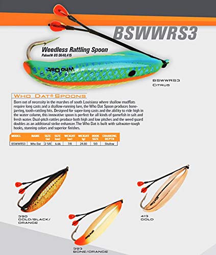 Bomber Lures Who Dat Spoon Spinner Bait Fishing Lure - color: Gold