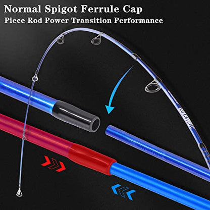 One Bass Fishing Rod and Reel Combo, IM7 Graphite 2 Pc Blank Baitcasting Combo, Spinning Rod with Super Polymer Handle - color: Blue- Casting- Left Handed, size: 7'0"-MH-Fast