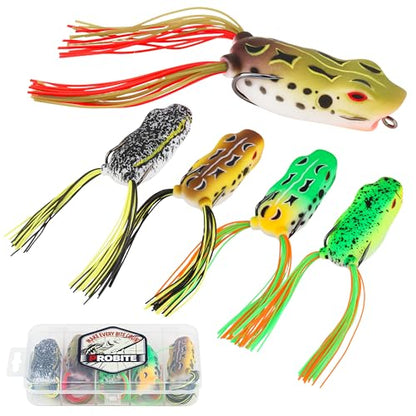 Soft Frog Lures, Topwater Swimbaits for Bass Fishing, Realistic PVC Design, Weedless Hooks, Perfect for Freshwater & Saltwater, Effective Fishing Lures for Pike & Snakehead - style: 5pcs-style a