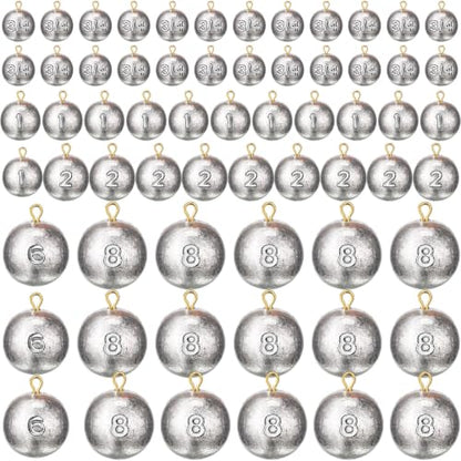 Fishing Weights Sinkers Cannonball Sinker Bass Fishing Casting for Saltwater in 3/4oz, 1oz, 2oz, 6oz, 8oz, 5 Size