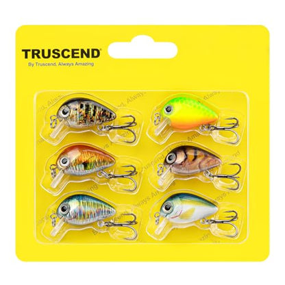 TRUSCEND Swimmax Easy Catch Fishing Lures with BKK Hooks, Wiggling, Vibrating, Rattling and Gurgling for More Bites, Heavy-Duty Dyneema Fiber Jointed Swimbaits for Bass, Trout, Crappie, Walleye, Pike - color: D1-1"-0.05oz