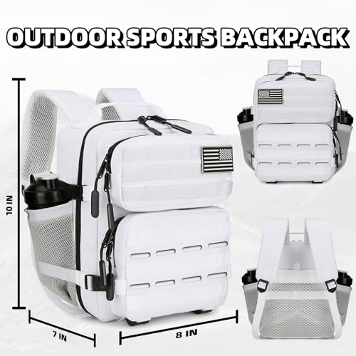 9L Mini Tactical Backpack for Men and Women Tactical Backpack Small for Hiking Small Tactical Bag Fitness Pack - color: White