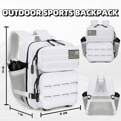 9L Mini Tactical Backpack for Men and Women Tactical Backpack Small for Hiking Small Tactical Bag Fitness Pack - color: White