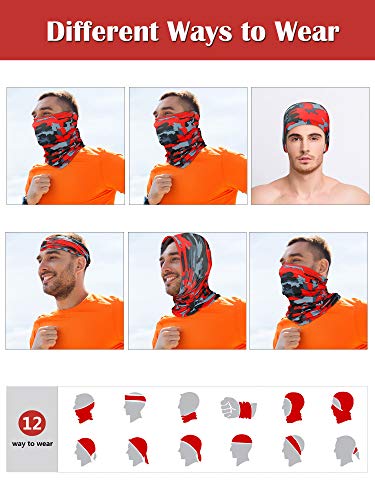 SATINIOR Summer Camo Neck Gaiter UV Protection Cooling Face Mask Sun Hood Bandanas for Men Women Sunscreen Breathable Bandana - style: Camo Style