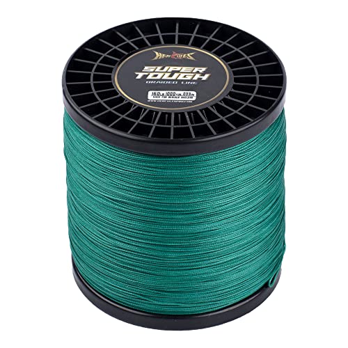 HERCULES Super Tough Braided Fishing Line 4 Strands / 8 Strands, 4lb - 160lb Braid Lines, 150/300/500/1000 Yards for Saltwater - color: Moss Green, size: 10LB (150 Yards) - 4 Strands
