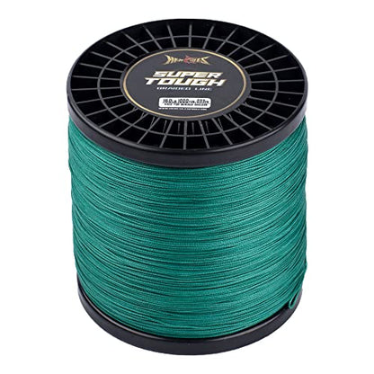 HERCULES Super Tough Braided Fishing Line 4 Strands / 8 Strands, 4lb - 160lb Braid Lines, 150/300/500/1000 Yards for Saltwater - color: Moss Green, size: 10LB (150 Yards) - 4 Strands
