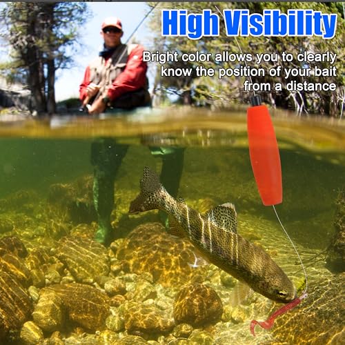SILANON Peg Floats Fishing Bobbers,Foam Cigar Fishing Floats Bobbers Catfish Floats Slip Fishing Cork Bobbers with Pipe Plug for Catfish Santee Rig Freshwater Saltwater Fishing - size: 2.5 inch, style: Red-30pcs