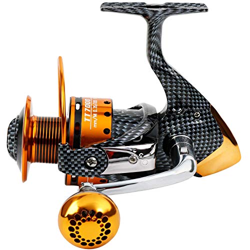 Burning Shark Fishing Reels- 12+1 BB, Light and Smooth Spinning Reels, Powerful Carbon Fiber Drag, Saltwater and Freshwater Fishing - size: TT2000
