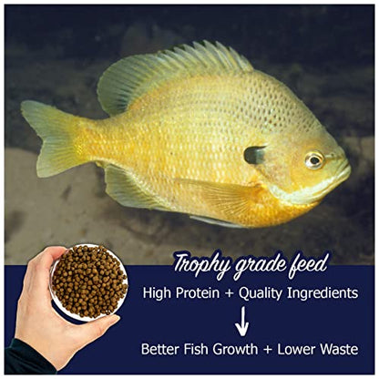 Natural Waterscapes Game Fish Food Variety | 40 lb Bulk Fish Food Pellets | Feed to Bass, Bluegill, Trout, Catfish, Tilapia