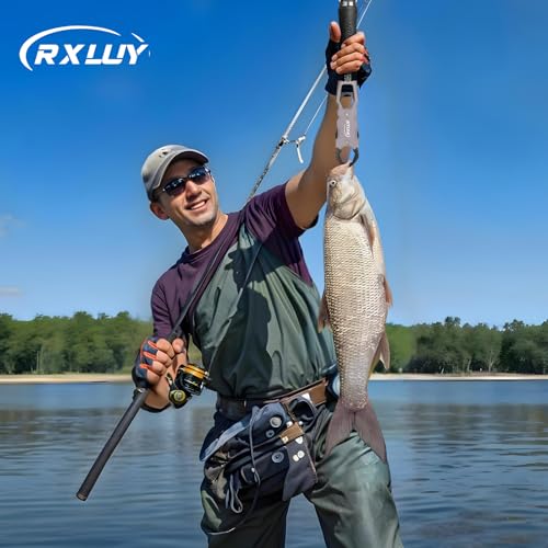 11.5" Fish Lip Gripper with Scale, Max 40lbs Scale, 360° Swivel Non-Slip Handle, Fish Grabber Control Tool for Safe, Hook Removal, Easy Catch & Release, Fishing Gifts for Men Women - color: Black