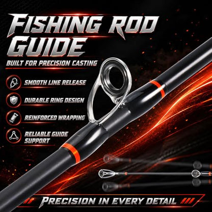 Sougayilang DC Baitcaster Combo – Digital Anti-Backlash Reel 7.2:1 18.5LB Drag, IM6 Graphite 2-Piece Rod, M/MH Power, Stainless Steel Guides for Bass Trout Walleye Pike - size: 602-M