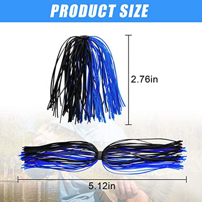Silicone Jig Skirts Spinnerbait Skirts 50 Strands Bass Fishing Lure Skirts Replacement for DIY Spinner Baits Buzzbaits Squid Jig Accessories - style: A-12 Packs