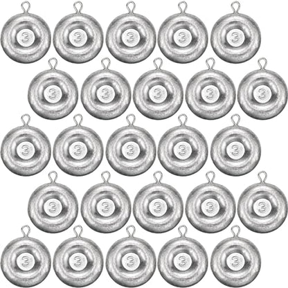 24 Pieces Fishing Disc Sinkers Weights Disc Sinker Fishing Sinkers Weights for Saltwater Catfishing Trolling Surf Tackle - size: 3 oz