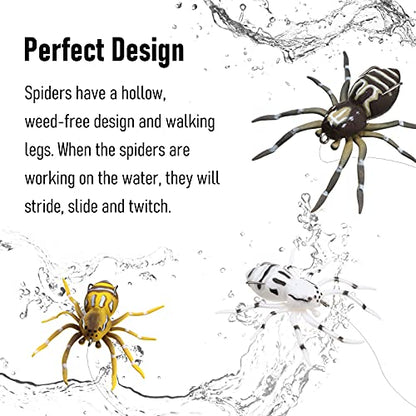 Sumind 4 Pieces Spider Lures Fishing Bass Spider Lure Freshwater Fishing Lures for Bass 1.9 Inch Length Weigh 0.2 oz - color: Multi Color