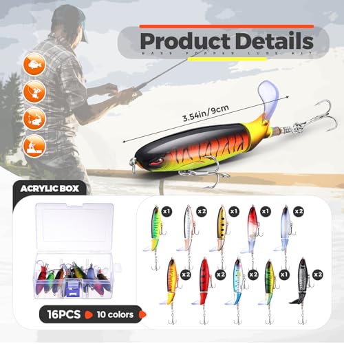 Talltalk 16 Pcs Fishing Lures for Bass Trout Perch Freshwater Trout Perch Freshwater Swimming Fishing Bait Swimbaits for Bass Slow Sinking Lifelike Fish Kit - style: Rotating Tail