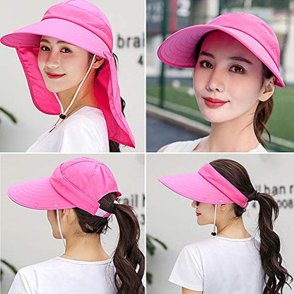 Outdoor UPF 50+ UV Sun Protection Waterproof Breathable Face Neck Flap Cover Folding Sun Hat for Men/Women - color: Blue
