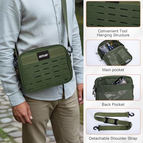 Goture Fishing Backpack with 4 Tackle Boxes,58L 900D Water-Resistant Tackle Backpack with Cooler,Rod Holders,8 Lure Pockets, Detachable Crossbody Bag,Gear Storage Large Fishing Bag for Camping Hiking - color: D1:green With 4 Tackle Boxes