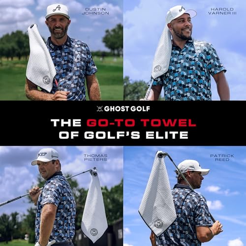 Ghost Golf Magnetic Towel (Caddie) - Ultra-Absorbent Microfiber Golf Towel | With Magnet for Golf Carts or Clubs - 18" x 40" Golfing Gear - Waffle Weave Pattern (Dark Grey) - color: Dark Grey