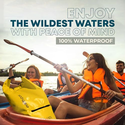 Earth Pak Waterproof Dry Bag with Zippered Pocket - Waterproof Dry Bag Backpack Keeps Gear Dry - color: Yellow, size: 5L