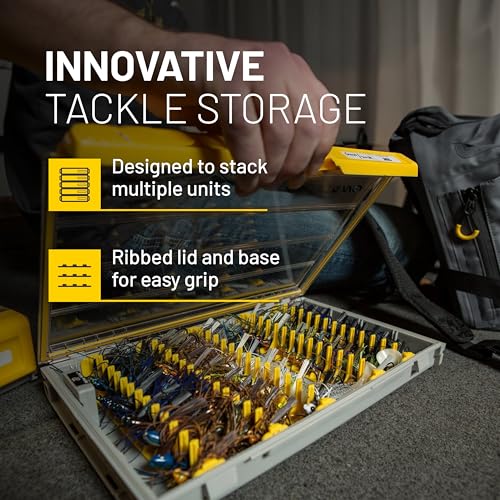 Plano EDGE Master Jig/Bladed Jig Box, Transparent/Yellow - size: One-Size, style: Jig Tackle Storage