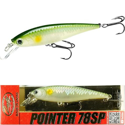 LUCKY CRAFT Pointer 78SP Fishing Lures, 3" Freshwater Bass & Trout Lures, Suspending 4ft-5ft Depth, Jerkbait, Bass Fishing Gear and Accessories, Ghost & Aurora - color: 829 MS Ghost Ayu