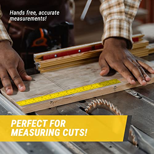 12 inch / 30-Centimeter Repeatable Stick-On Measuring Tape (12-inch, Yellow - 300 ft) Both Metric and Standard Units - Peel-and-Stick Ruler Tape for Left-to-Right Reading (inch/mm) - color: Yellow & Black