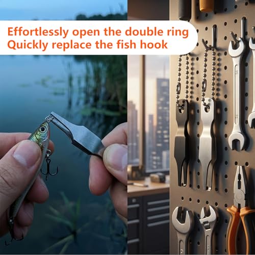 Split Ring Pliers Fishing Lure Tool for Small Rings Mini Key Ring Opener | Stainless Steel Micro Tweezers to Open Small Jump Rings for Jewelry Making and Quick Hook Removal 2 Pack