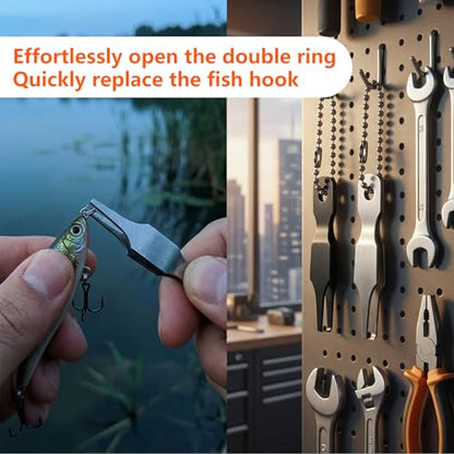 Split Ring Pliers Fishing Lure Tool for Small Rings Mini Key Ring Opener | Stainless Steel Micro Tweezers to Open Small Jump Rings for Jewelry Making and Quick Hook Removal 2 Pack