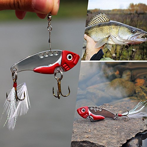 Sougayilang Spinner Spoon Blade Swimbait Freshwater Saltwater Fishing Tackle Lures and Baits-4pcs