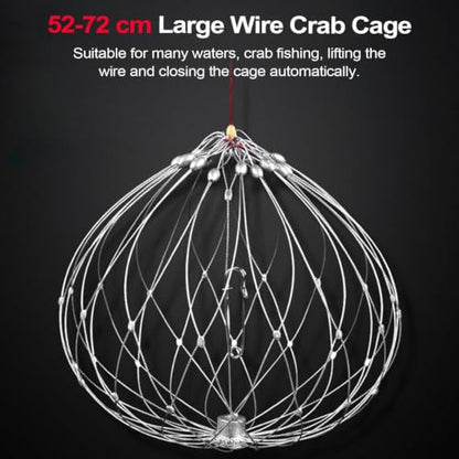 Soft Fishing Net Automatic Opening Closing Soft Steel Wire Multi-Functional | Fishing Accessories Fishing Net Multi-functional for Crabbing Lobster Crayfish Outdoor Inland Saltwater Lake River Mar - size: Diameter 62cm