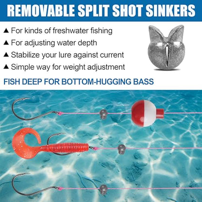 Split Shot Fishing Weights Sinkers,100pcs Removable Split Shot Fishing Line Sinkers Round Clip On Weights for Freshwater Saltwater Fishing - size: 0.8g-100pcs