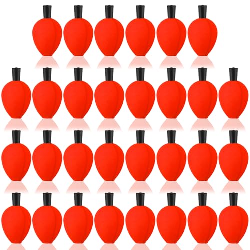 30 Pcs Trout Float Foam Teardrop Strike Fishing Bobbers Fishing Floats Fly Fishing Strike Indicators for Trout Offshore Saltwater Freshwater - color: Red