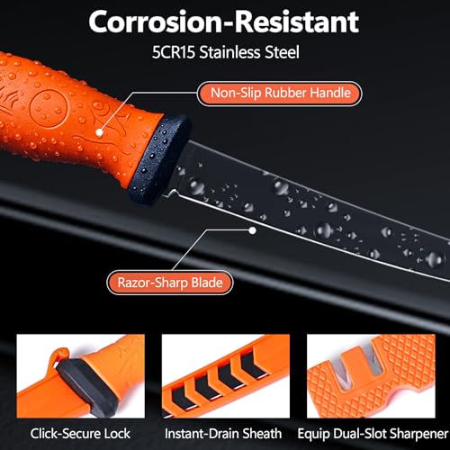 NEW VIEW 9pc & 10pc Professional Fishing Gear Tool Kit - Saltwater & Ice Fishing Tools Set - Corrosion Resistant Fishing Pliers Knife Scissors Gripper Kit with Fishing Gear Carrying Case