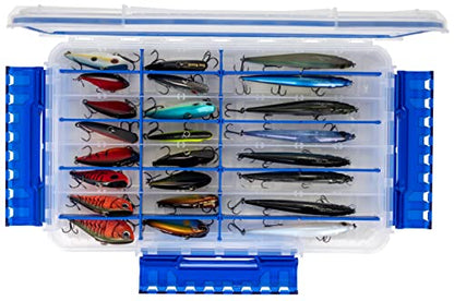 Flambeau Outdoors Ultra Divided Slim Waterproof Ultimate Tuff Tainer | 32 Compartments, Zerust Anti-Corrosion Dividers, Individually Stores 6"+ Jerkbaits, Lipless Cranks, Swim Baits, 14" x 8.9" x 1.7" - size: 5000/3700, style: 32 Compartments
