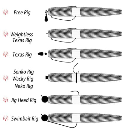 Wacky Worm Bass Lures Kit: 40PCS 5" Senko Worms with Storage Box | Slow-Sink Fishing Baits for Freshwater Saltwater