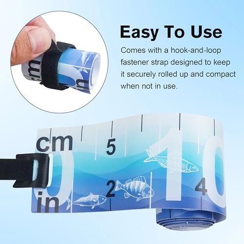 OROOTL Fish Ruler Fishing Measuring Tape, 2 Packs 36in/90cm Folding Fishing Ruler with Storage Strap Portable Roll Up Waterproof Fish Tape Measure Tool
