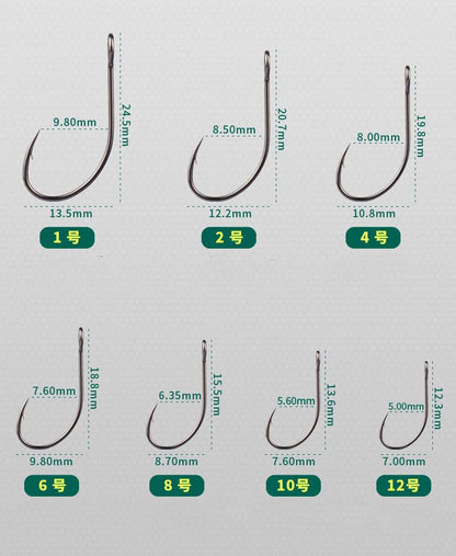 100-Piece ﻿Ringed Eye High Carbon Steel Barbed Single Hook - Perforated Saltwater Fishing Hook Lure Replacement Hook for Spinner Baits Trolling Spoons and Hardlures4#6#8#10#12# - size: 6# 100pcs