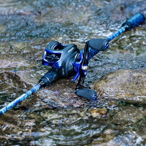 Sougayilang Baitcaster Combo – 8.1:1 High-Speed Reel, 18.5LB Drag, 9+1 Bearings, IM7 Graphite 2-Piece Rod, 6‘/7’ M Power for Bass Fishing - color: Right-6'0''
