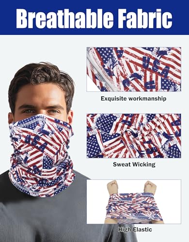 JHYWELL Cooling Neck Gaiter Face Mask, UV Protection Masks Gator, Windproof Bandana for Skiing, Fishing, Hiking, Cycling - color: Flag Design
