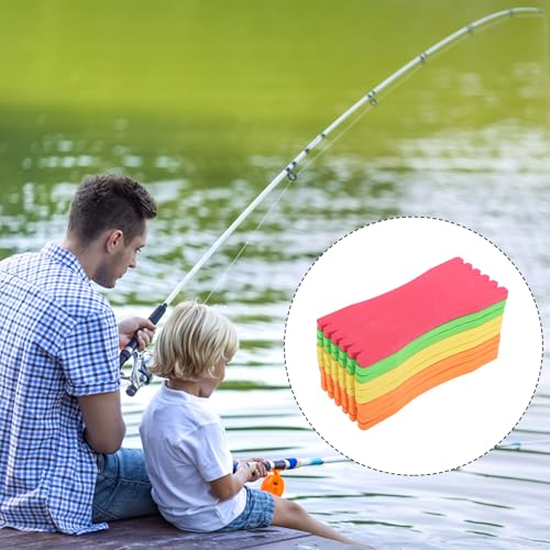 10Pcs Fishing Line Board Sponge Wrapped Wire Fishing Winding Board with 5 Slots Lightweight Quick Dry Line Spooling Accessories for Organizing Hooks Leaders and Rigs 4.72X1.96X0.23In