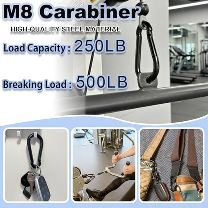Carabiner Clips Black Twours Spring Snap Hooks Small Carabiners Heavy Duty Galvanized Steel Quick Links for Rust-Resistant Keychain Clips Outdoor Hiking Camping Hammock Fishing 1.56" 1.97" 2.36" 3.15" - size: 3.15inch(M8)--24pcs