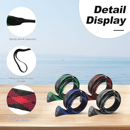 Fishing Rod Sleeve for Poles: Fishing Pole Sleeves Rod Socks and Covers for Rods Fishing Rod Protector Sleeve - Fishing Pole Protection Covers (4-Pack)